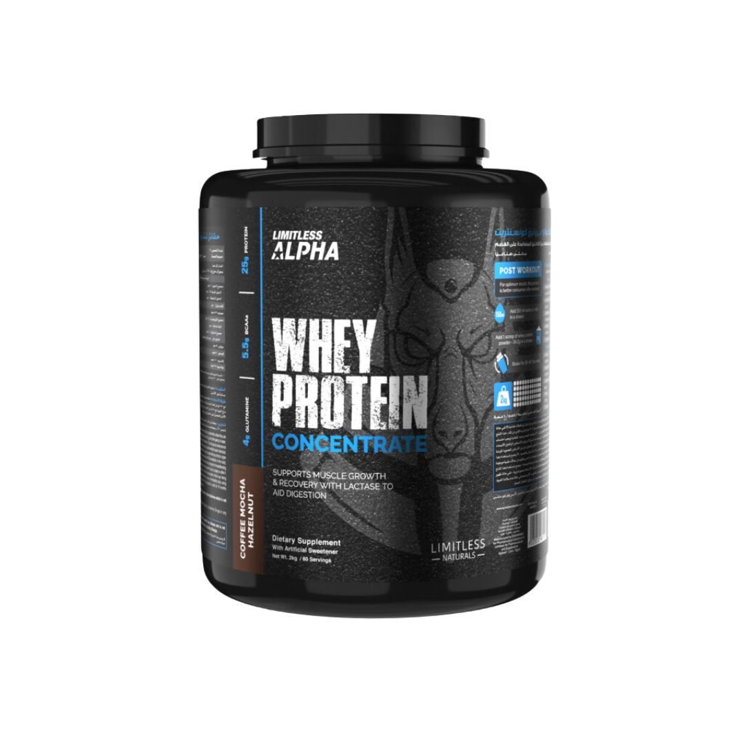 Limitless Alpha Whey Protein Concentrate 60 Scoops Mocca Hazelnuts