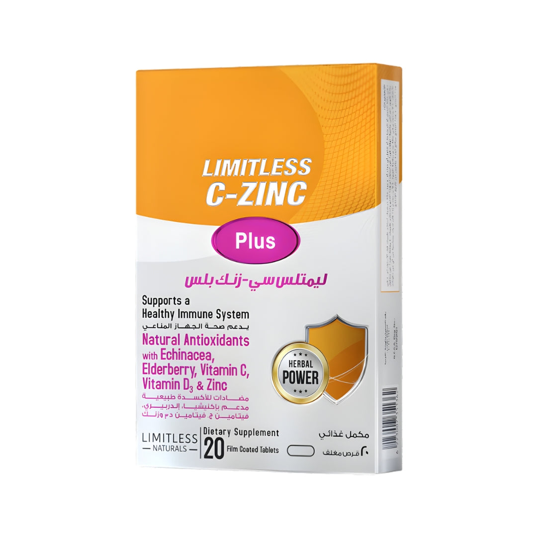 Limitless C-Zinc Plus – 20 Tablets for Advanced Immune Support