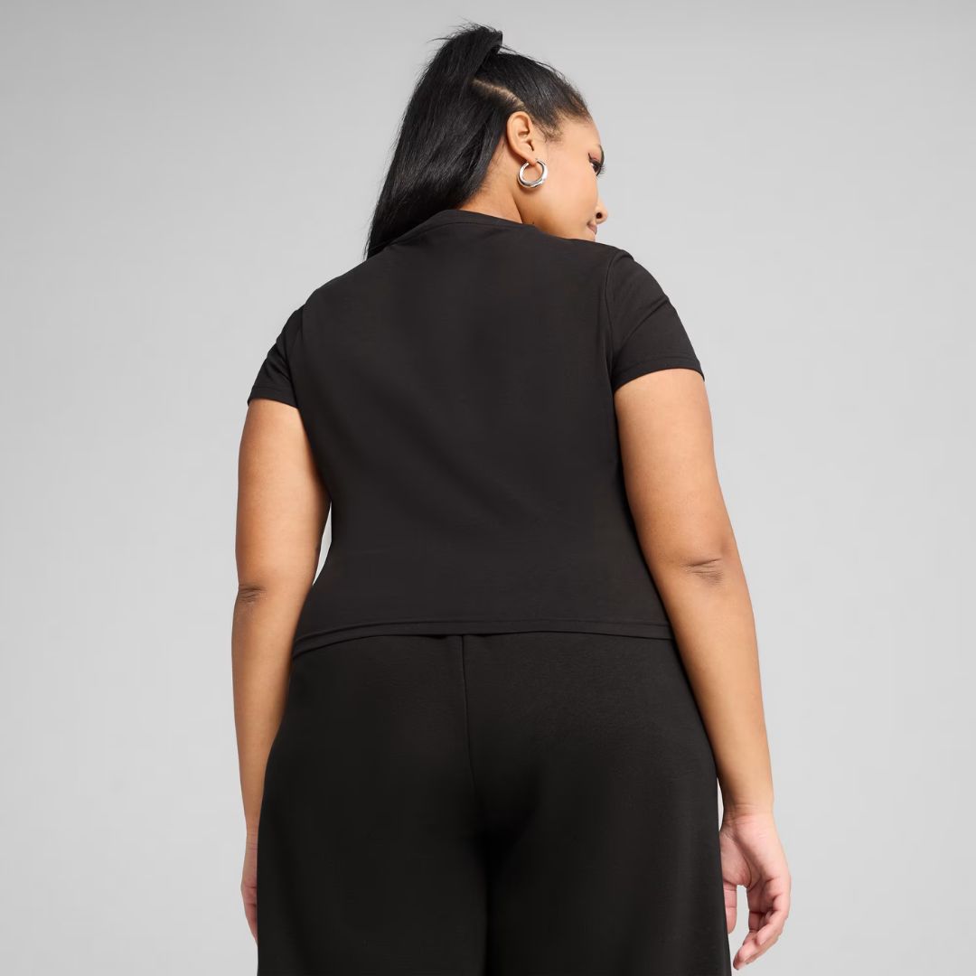 Puma WARDROBE Essentials Cut-Out Baby Tee Women Black