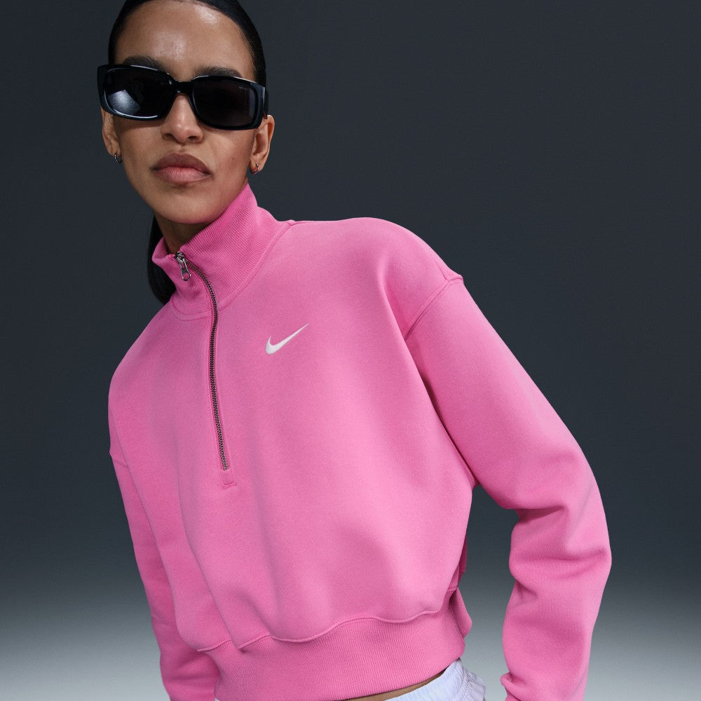 nike pink cropped sweatshirt