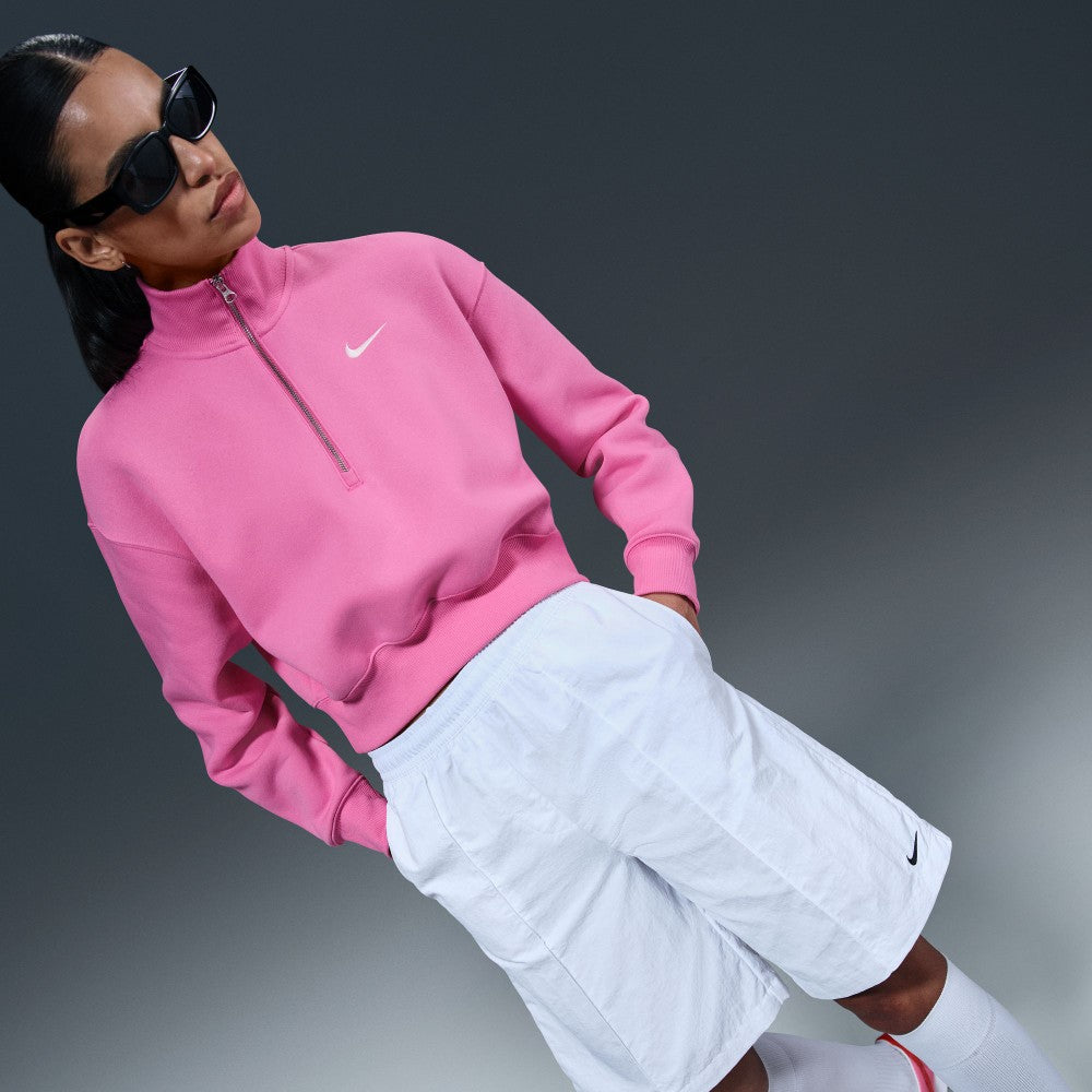 nike pink cropped sweatshirt