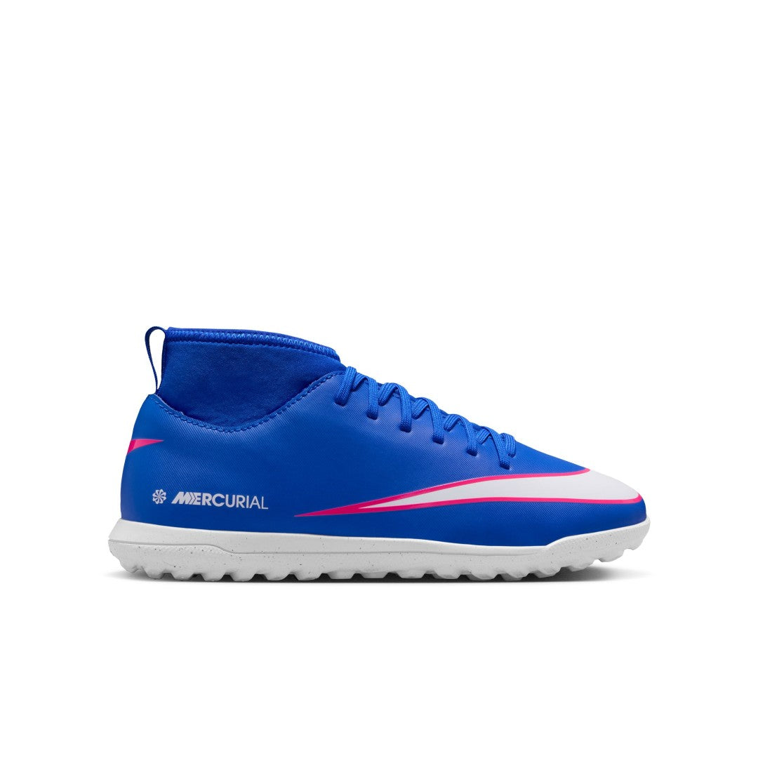 Jr. Mercurial Superfly 10 Club Turf High-Top Soccer Shoes