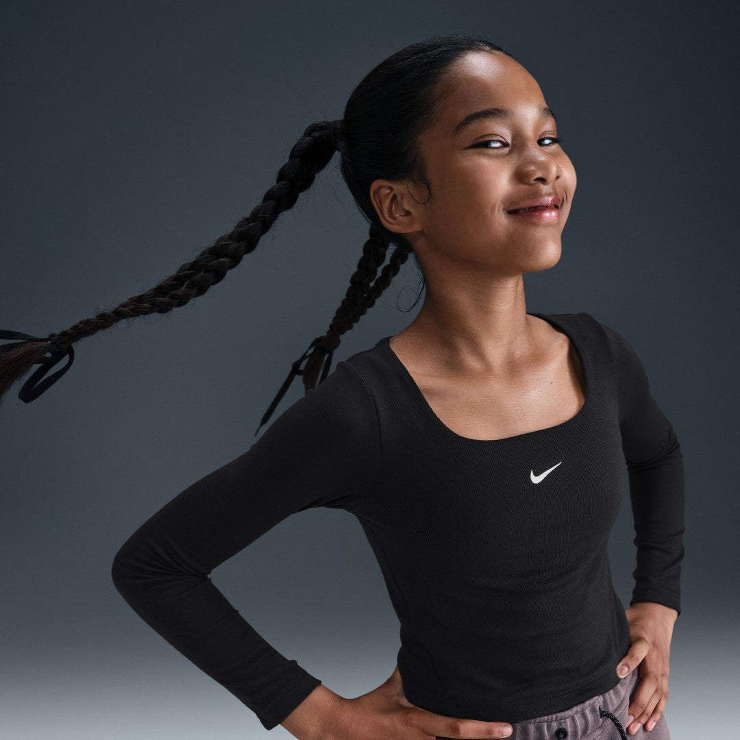 Sportswear Square-Neck Long-Sleeve Top
