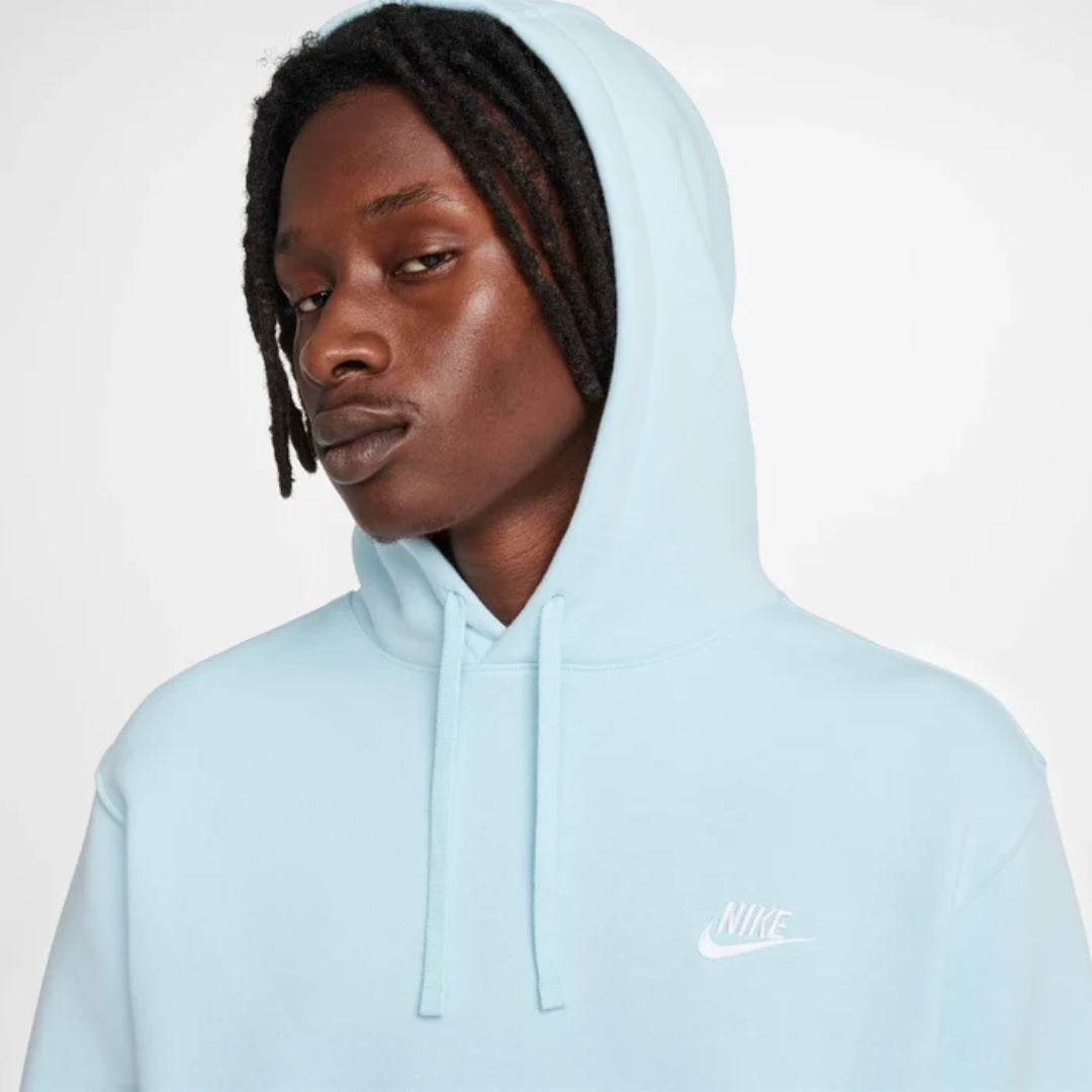 nike sportswear club fleece hoodie light blue