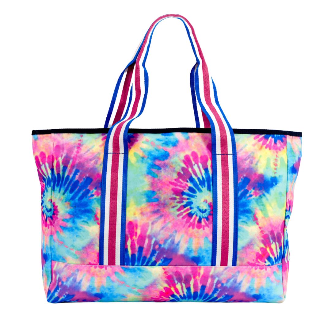 Colorful Tie Dye & Turqoise Double face Tote Bag