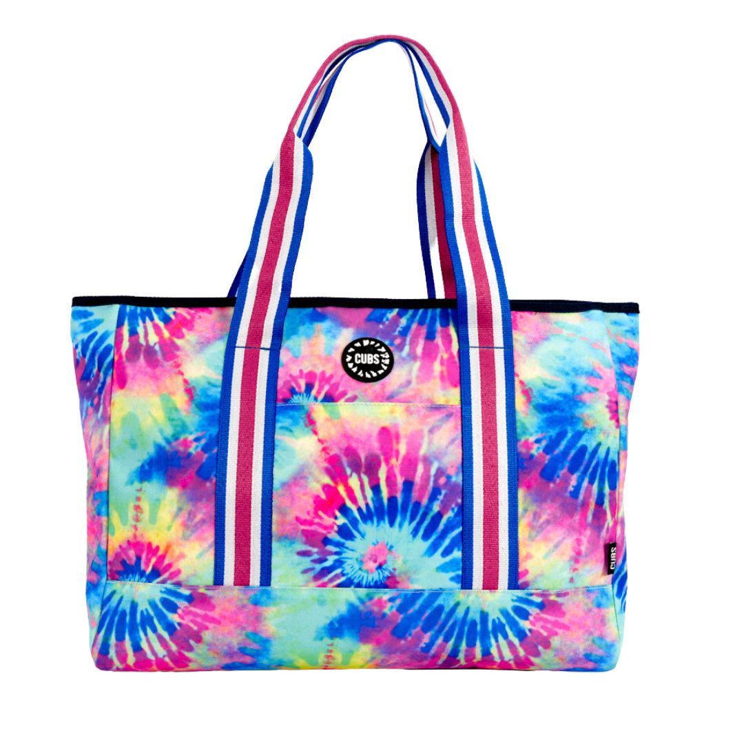 Colorful Tie Dye & Turqoise Double face Tote Bag