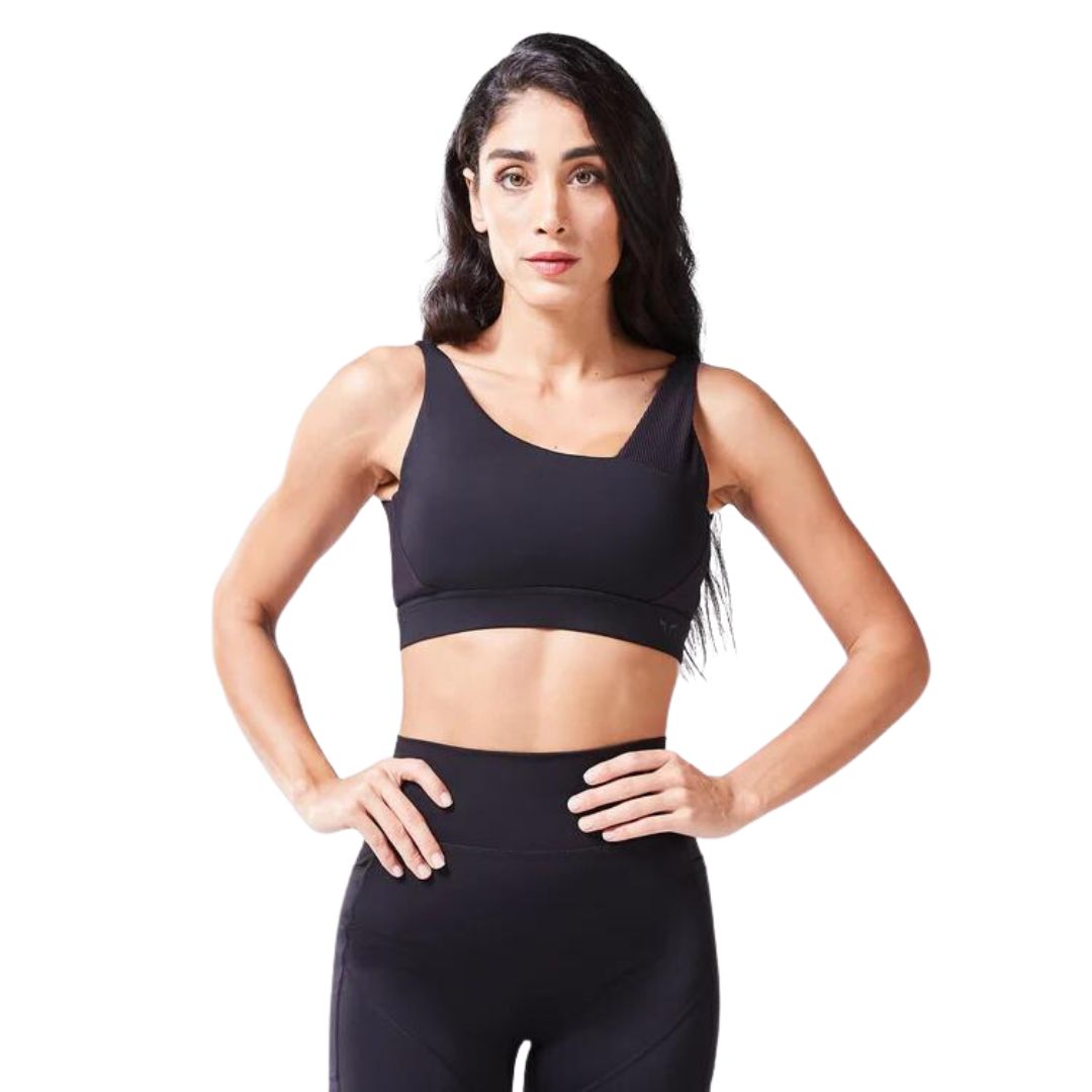 Code Ribbed Asymmetric Sports Bra