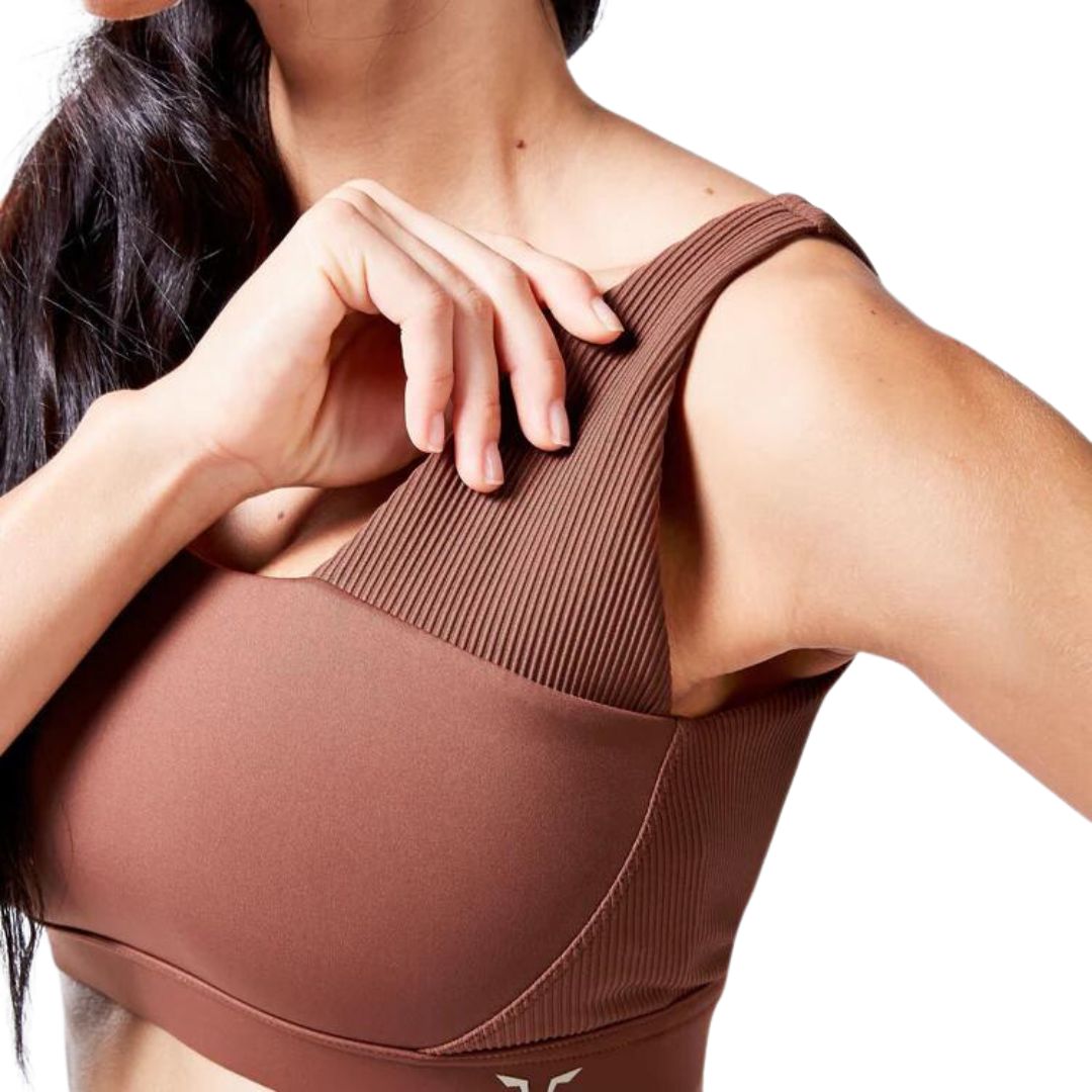 Code Ribbed Asymmetric Sports Bra