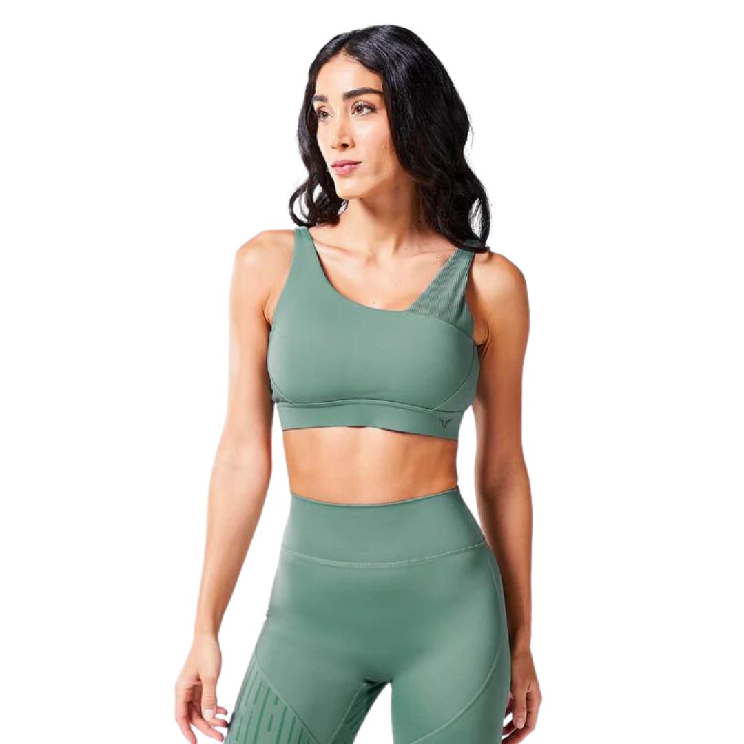 Code Ribbed Asymmetric Sports Bra