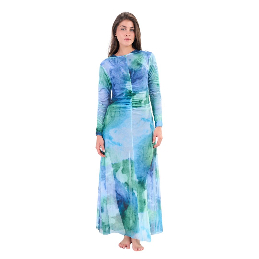 Cyan Mesh Dress