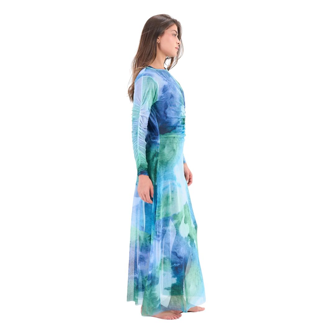 Cyan Mesh Dress
