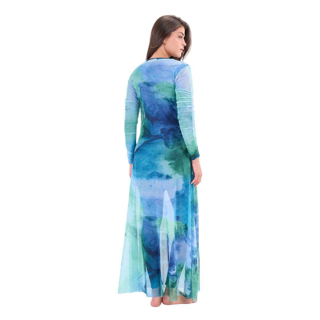 Cyan Mesh Dress
