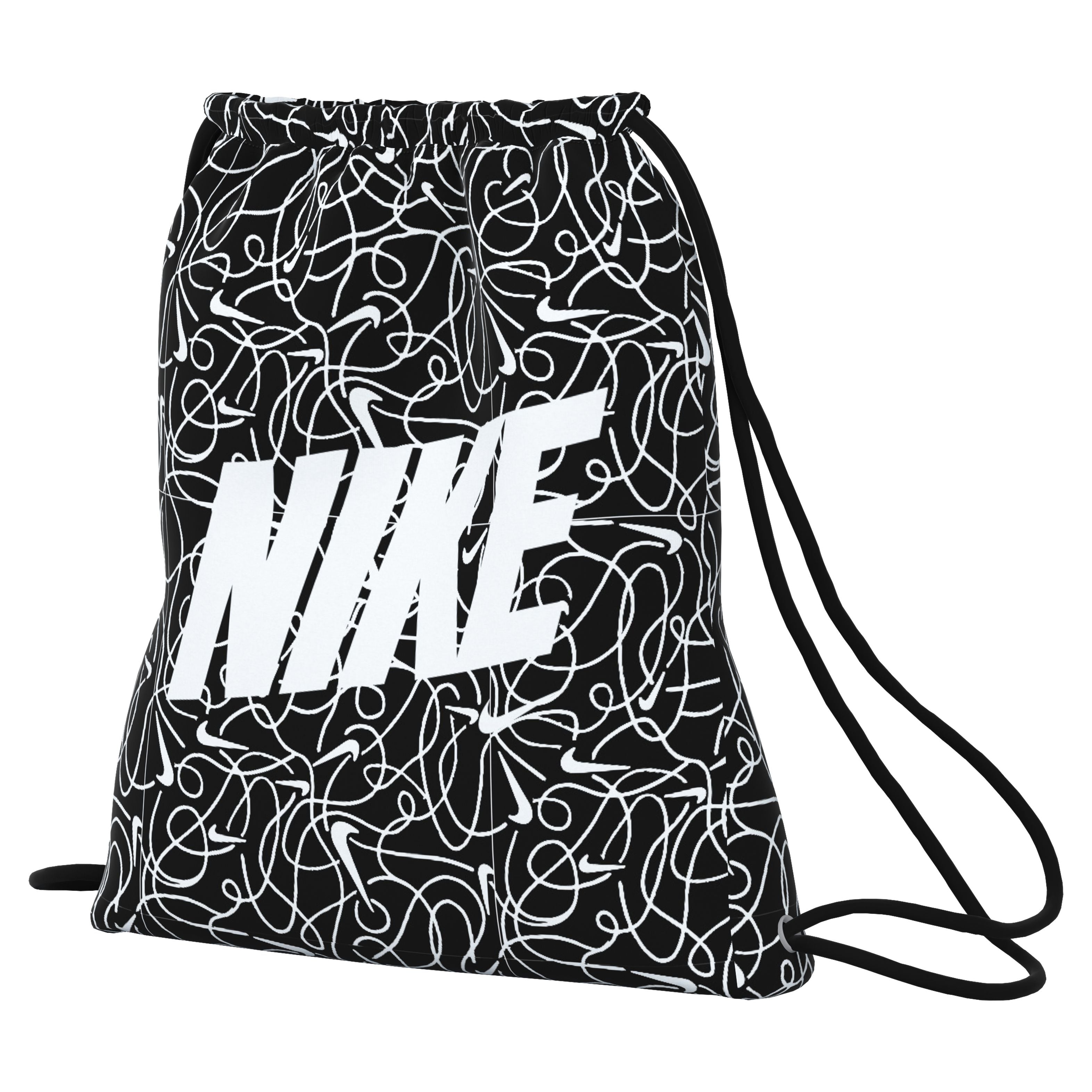 black and white nike drawstring bag