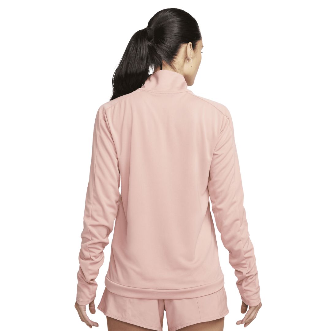 nike running swoosh logo quarter zip top in pink
