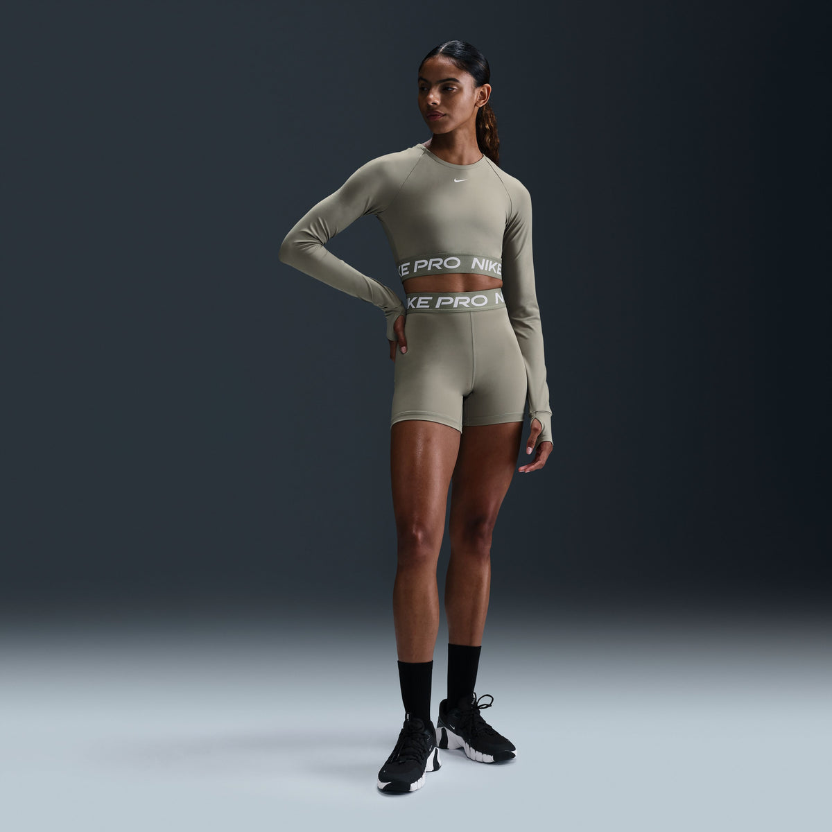 Pro 365 Dri-FIT Cropped Long-Sleeve Top
