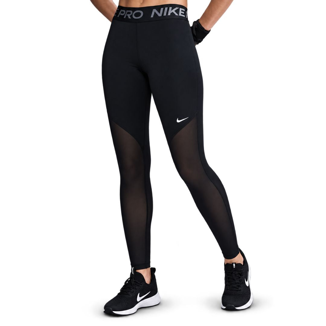 Pro Mid-Rise Full-Length Mesh-Panelled Leggings
