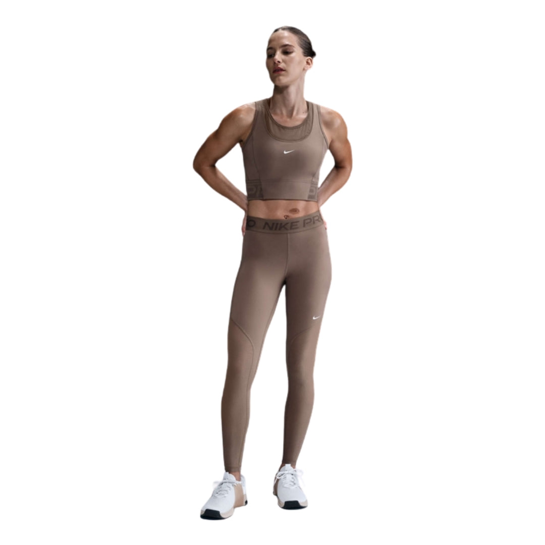 Pro Mid-Rise Full-Length Mesh-Panelled Leggings