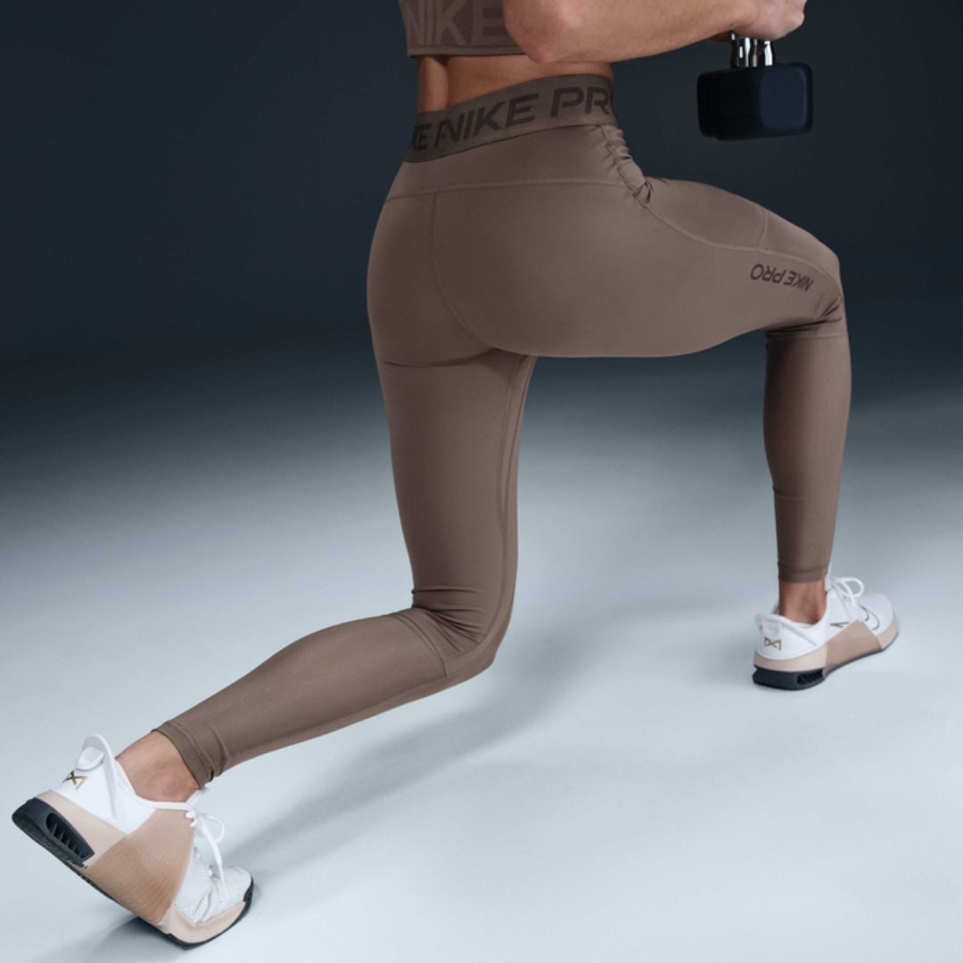 Pro Mid-Rise Full-Length Mesh-Panelled Leggings