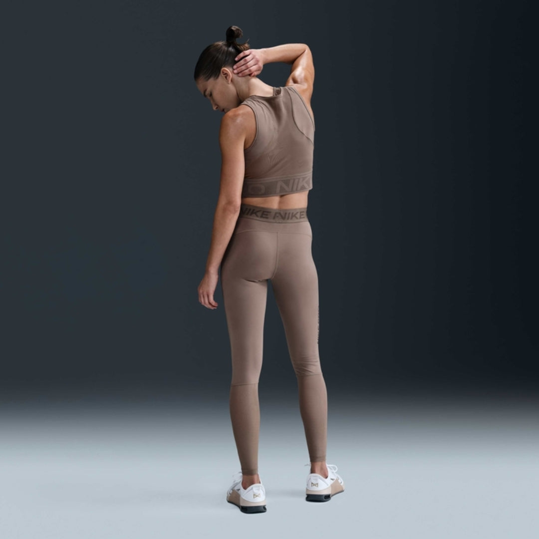 Pro Mid-Rise Full-Length Mesh-Panelled Leggings