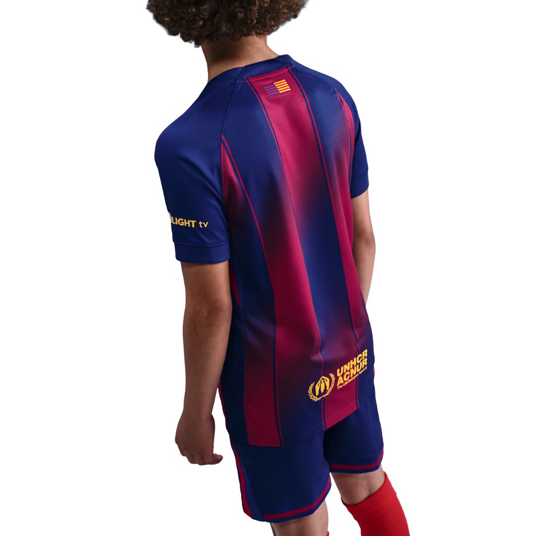 FC Barcelona 2025/26 Stadium Home Big Kids' Nike Dri-FIT Soccer Replica Jersey
