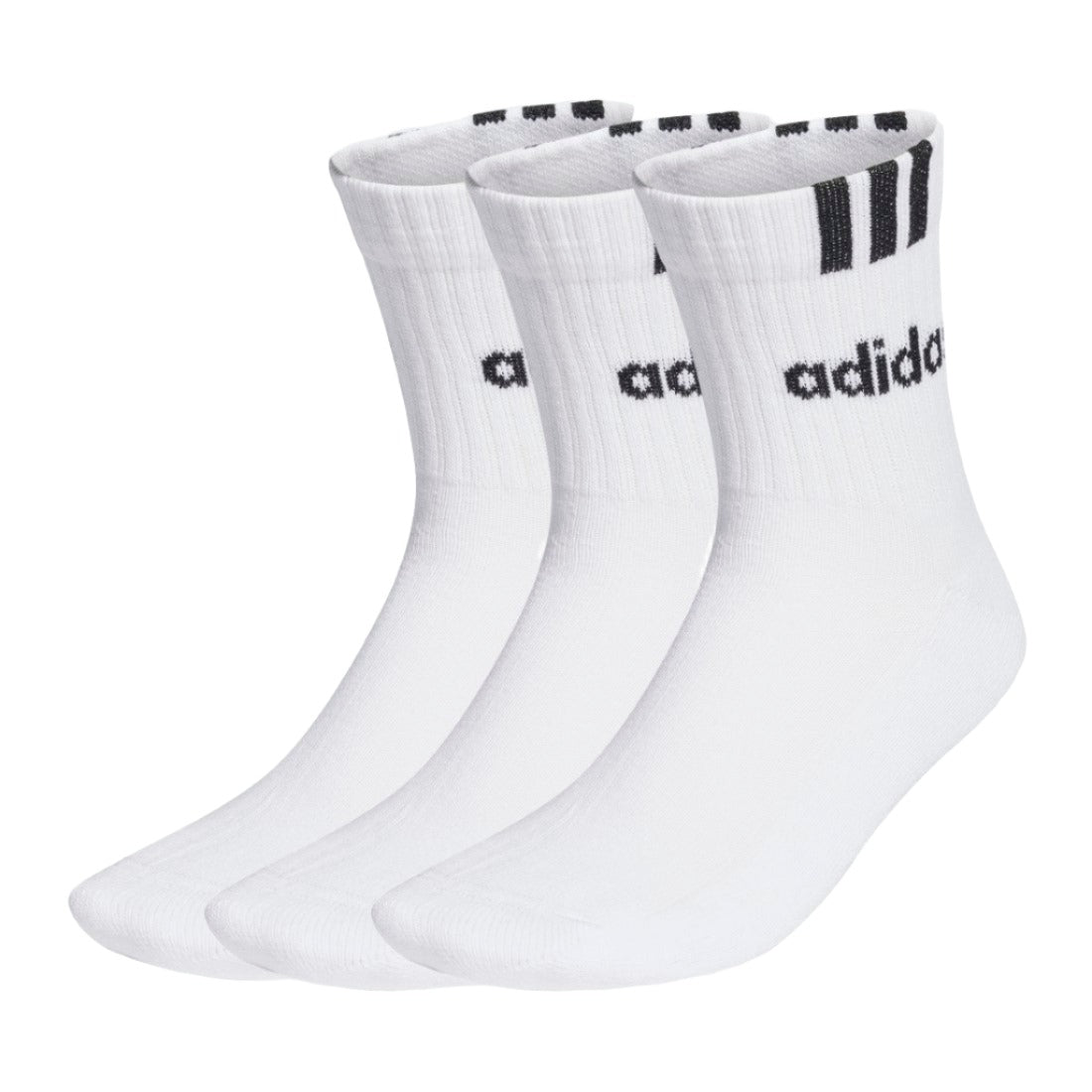 3-Stripes Linear Half-Crew Cushioned Socks 3 Pairs