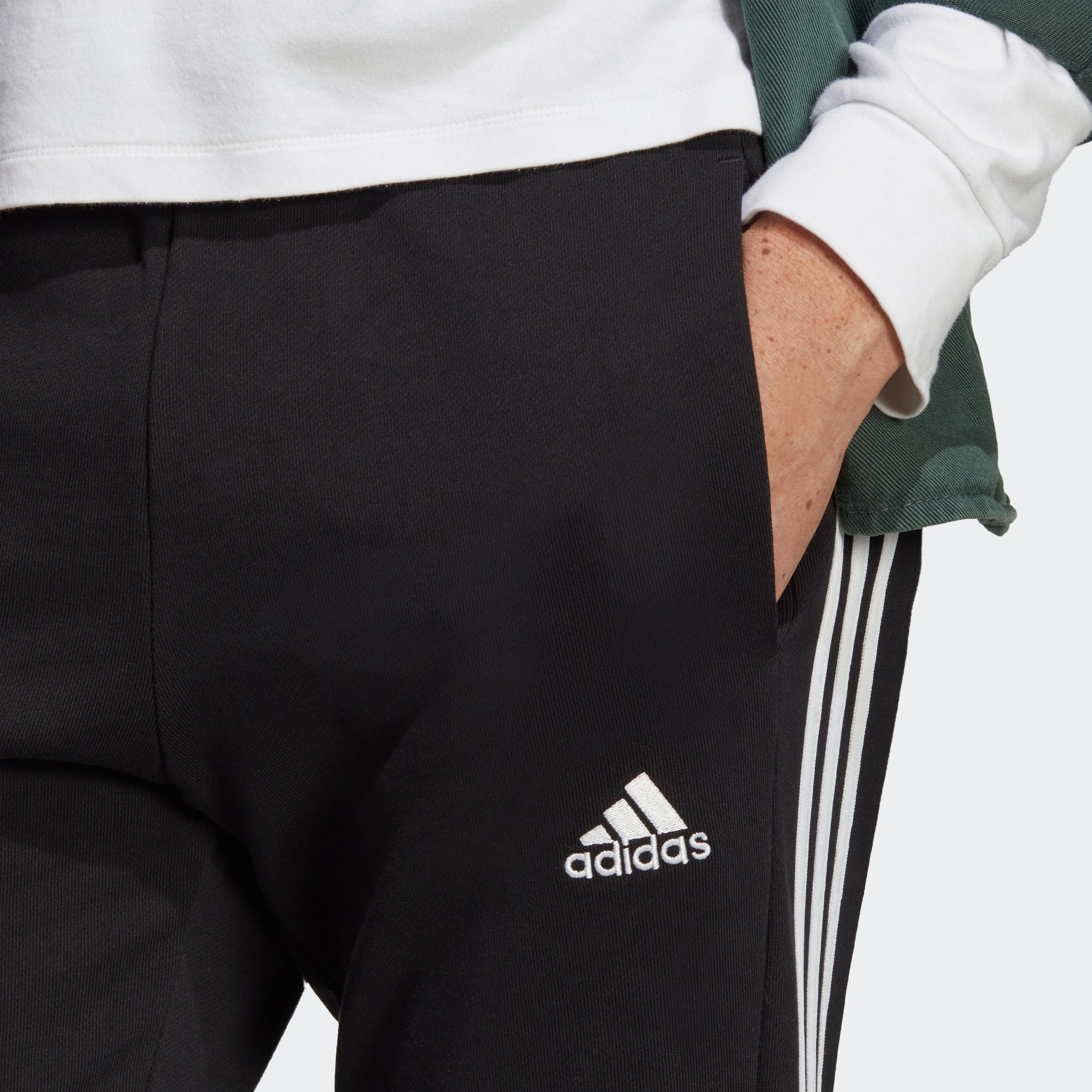 Essentials French Terry Tapered Elastic Cuff 3-Stripes Joggers