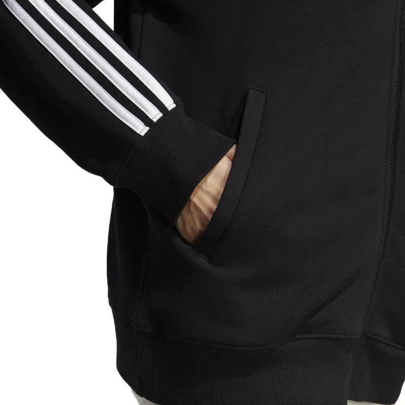 Essentials 3-Stripes French Terry Oversized Full-Zip Hoodie