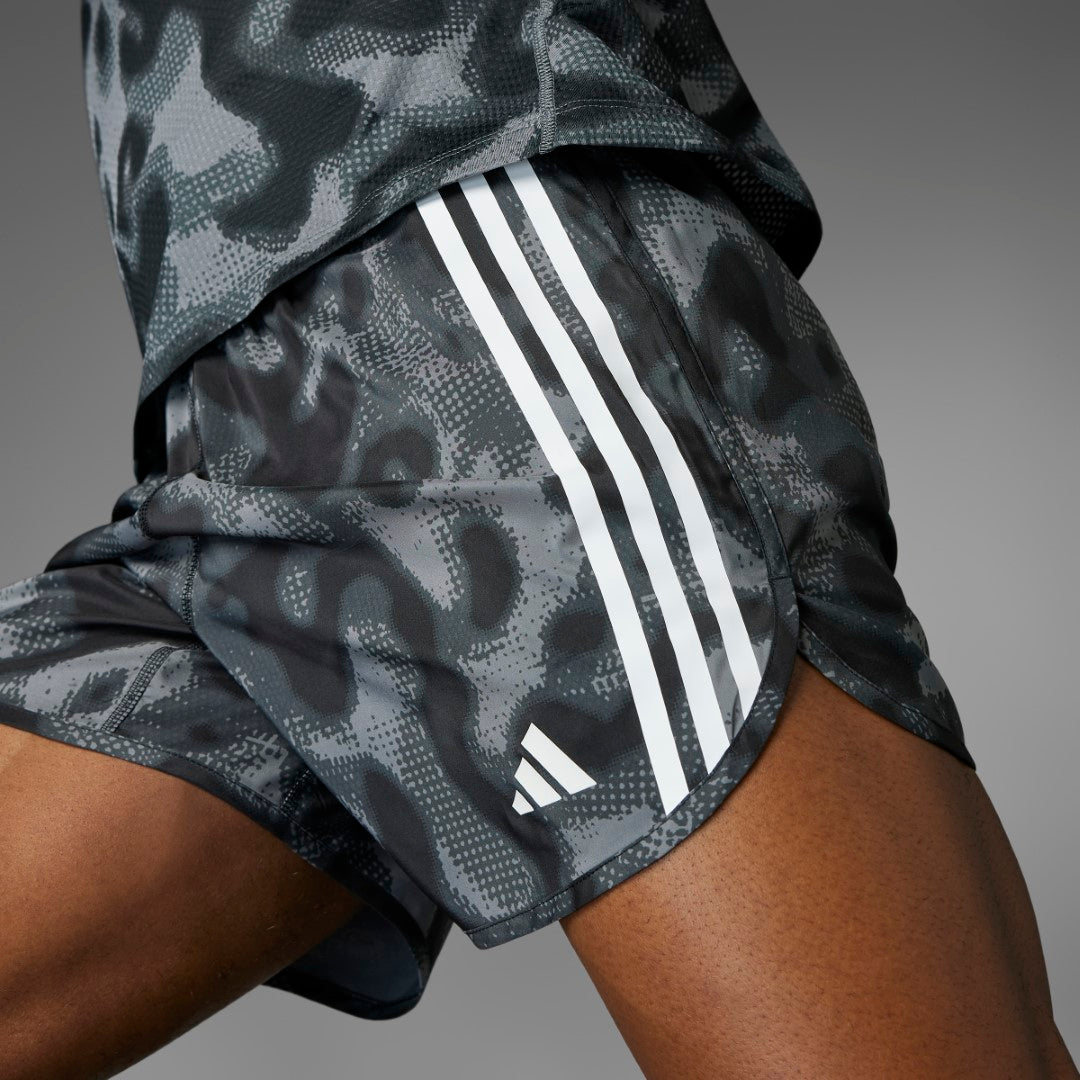 Own the Run 3-Stripes Allover Print Shorts