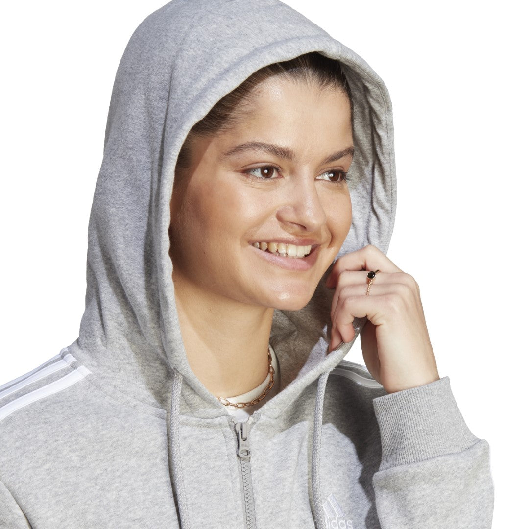 Essentials 3-Stripes Full-Zip Fleece Hoodie