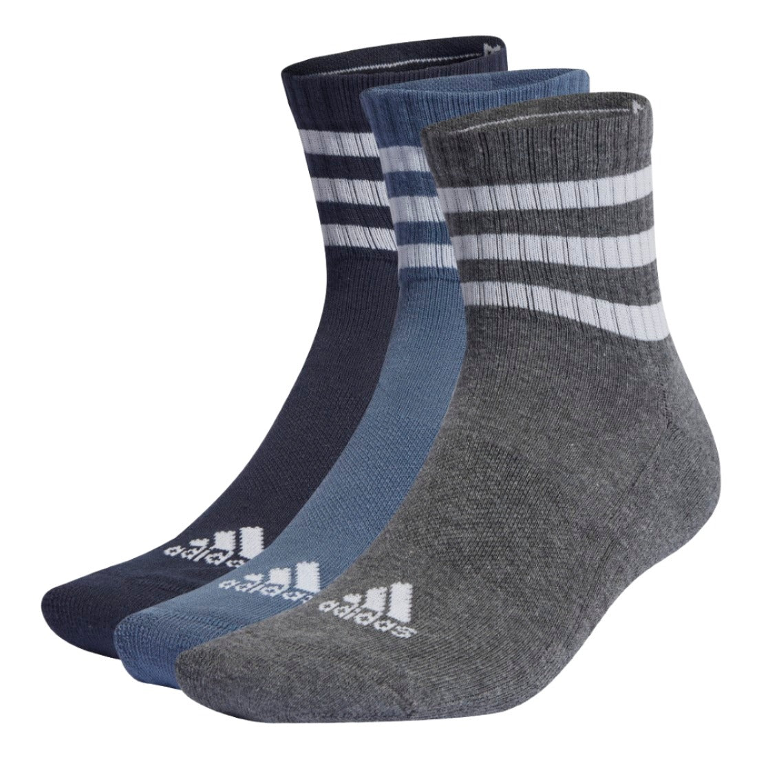 3-Stripes Cushioned Sportswear Mid-Cut Socks 3 Pairs