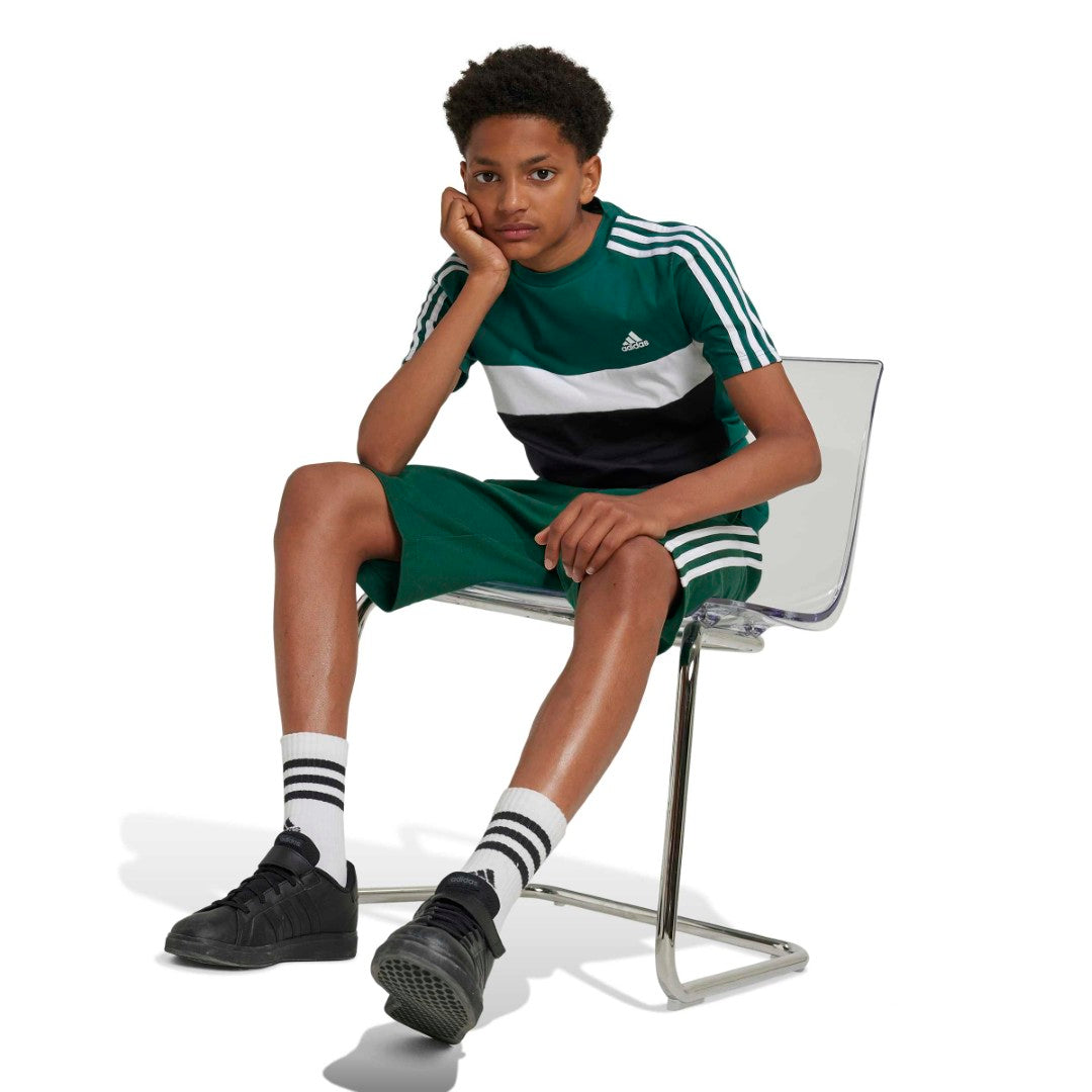 تيشيرت قطن كولور بلوك تيبيريو 3-سترايبس  