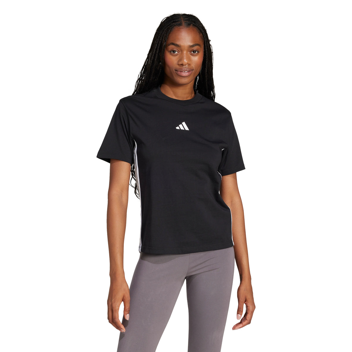 adidas Essentials 3-Stripes Cotton T-Shirt Women Black