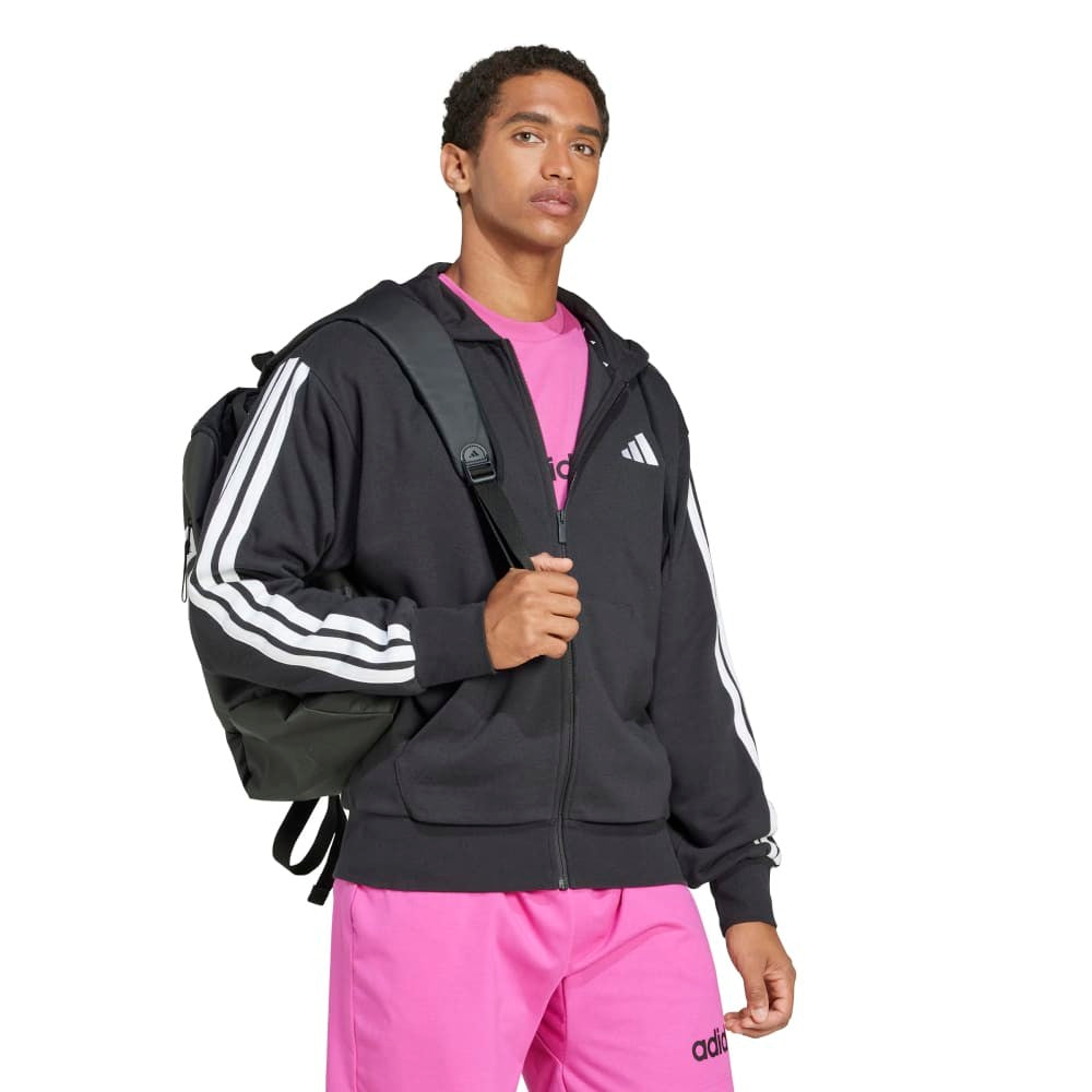 Essentials 3-Stripes French Terry Full-Zip Hoodie