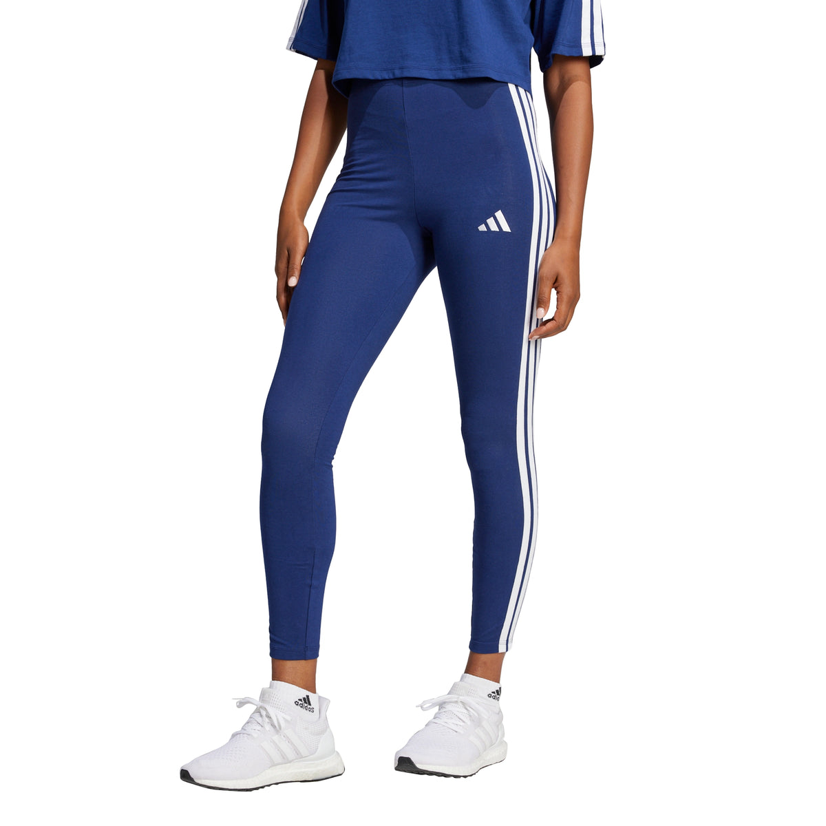 adidas Essentials 3-Stripes Cotton Leggings Women Blue