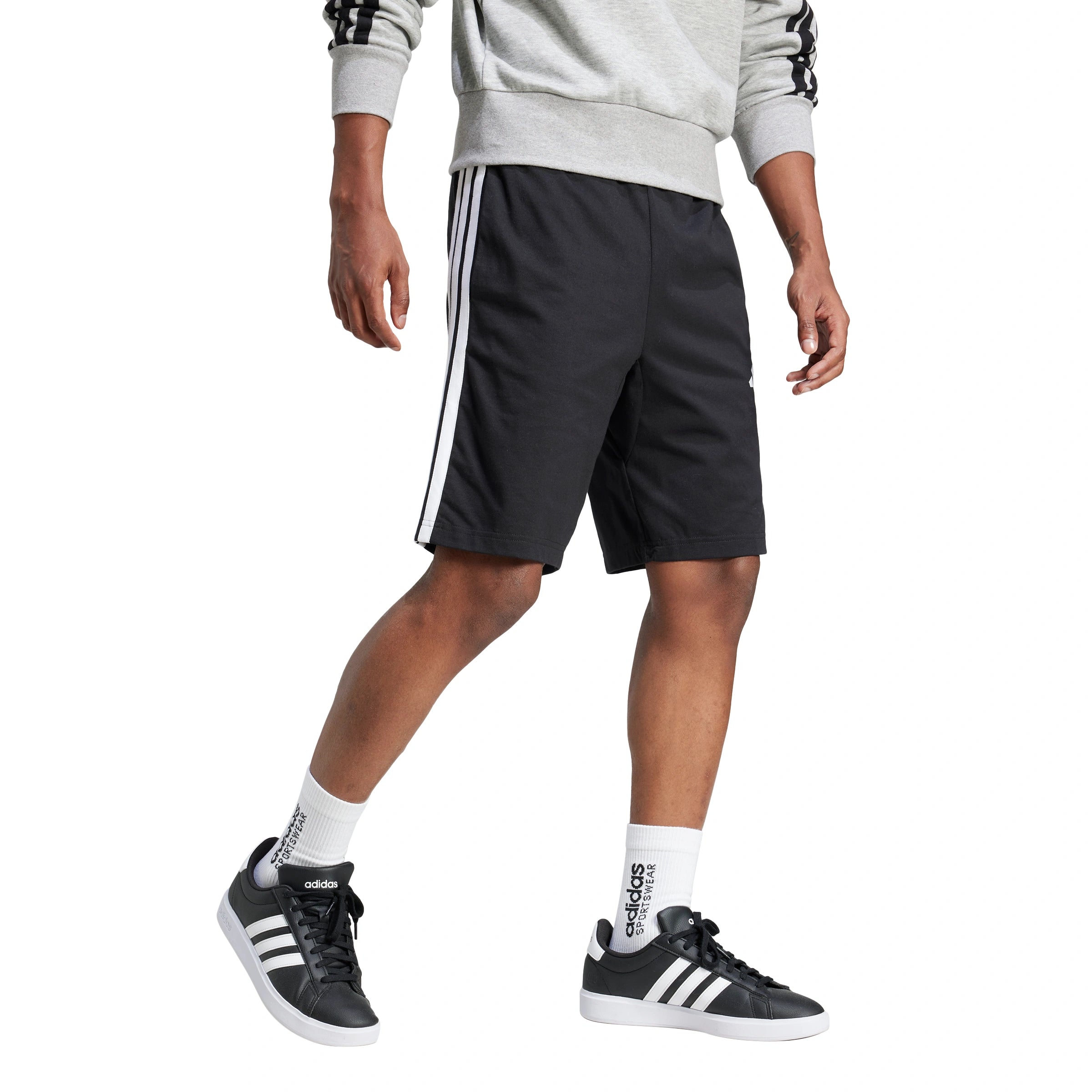 Essential 3-Stripes Single Jersey Shorts 10"