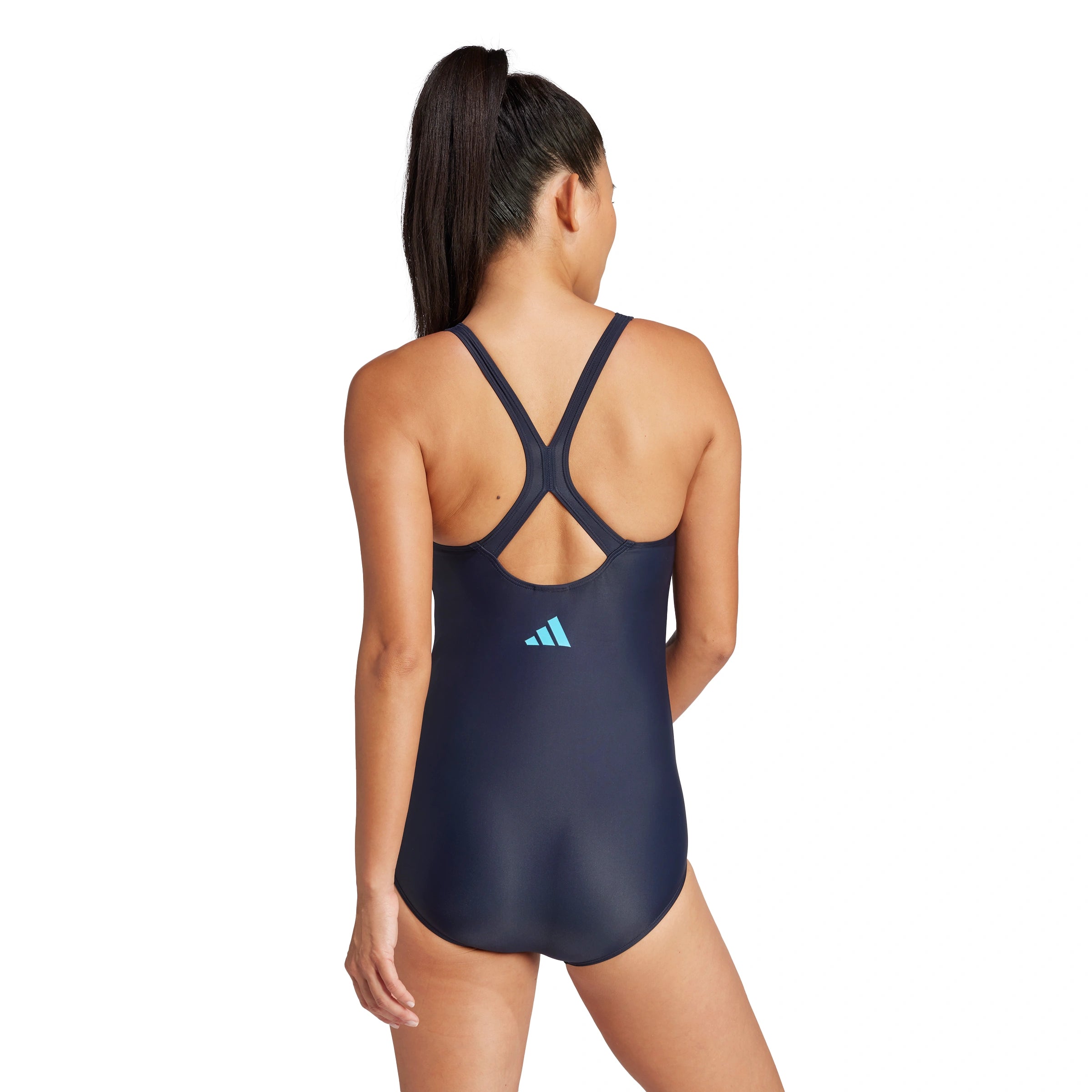 Padded 3-Stripes Closed-Back Swimsuit