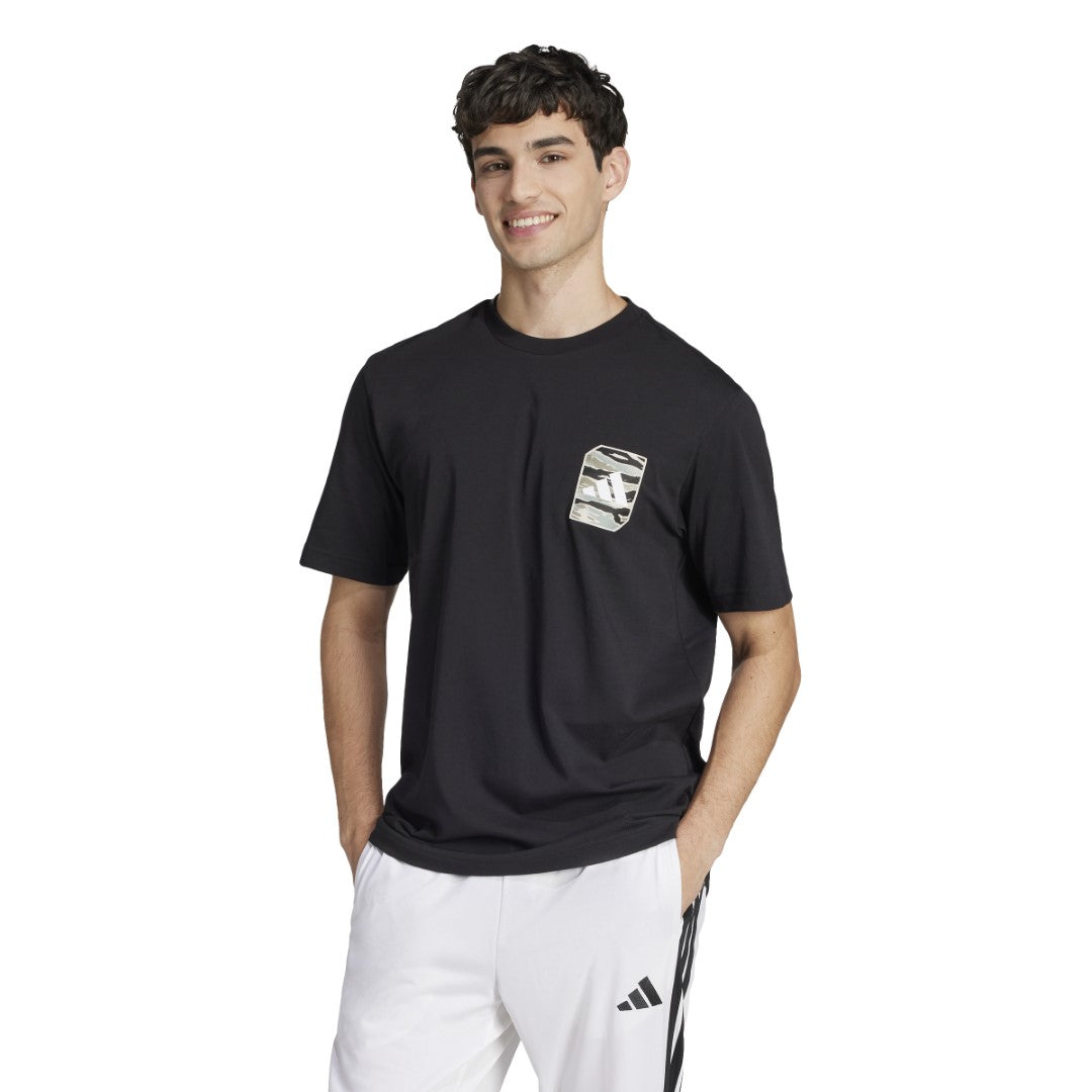 adidas Camo Woven Graphic Tee Men Black