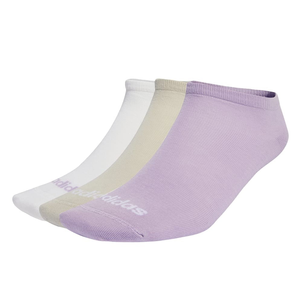 adidas Thin Linear No Show Socks 3-Pack Unisex - Comfy & Recycled