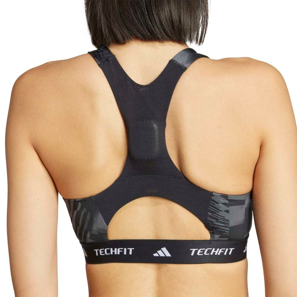 adidas Techfit Medium Support High Neck Print Bra
