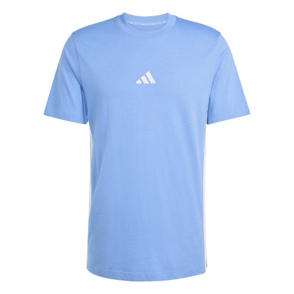 adidas essentials three stripes single t-shirt male blue