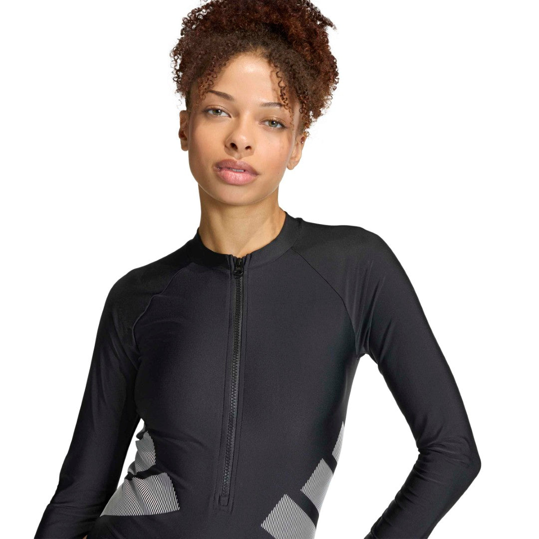 Logo Long Sleeve One-Piece Swimsuit