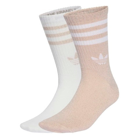 3-Stripes Glitter Crew Socks 2 Pairs