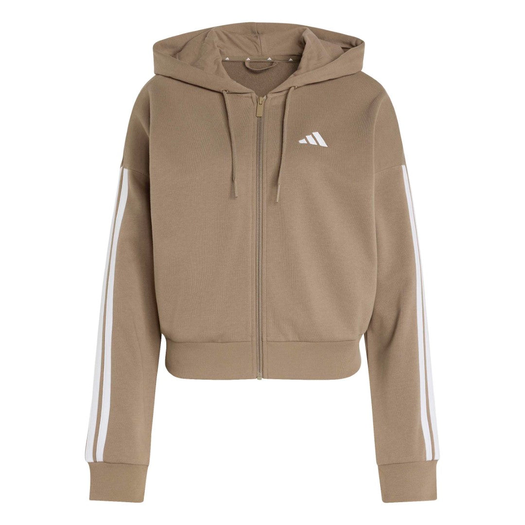 Essentials 3-Stripes French Terry Full-Zip Hoodie