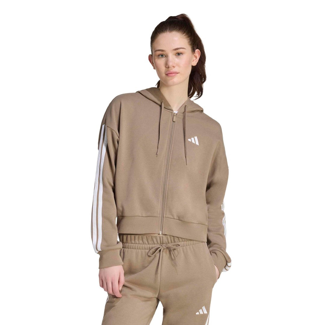 Essentials 3-Stripes French Terry Full-Zip Hoodie