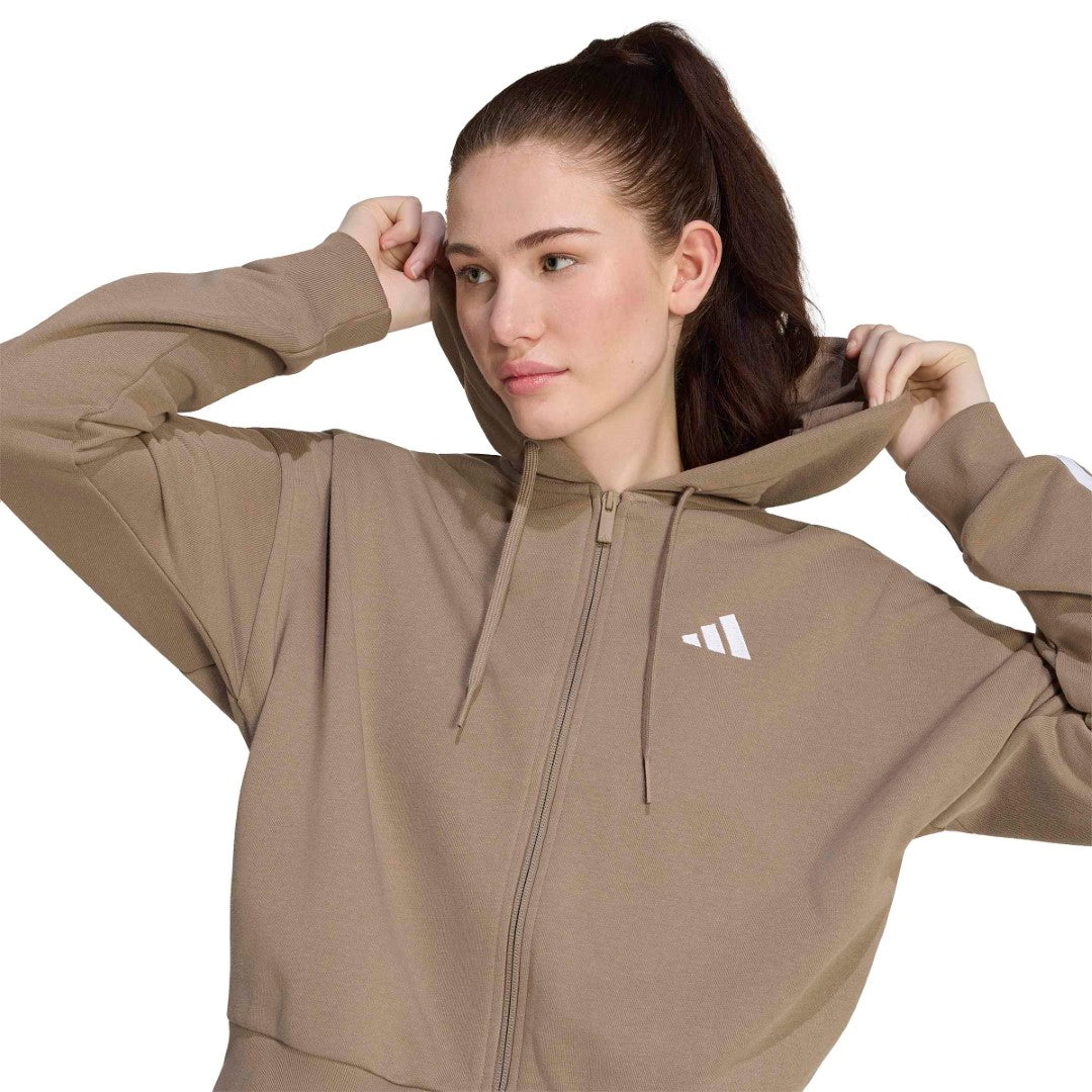 Essentials 3-Stripes French Terry Full-Zip Hoodie