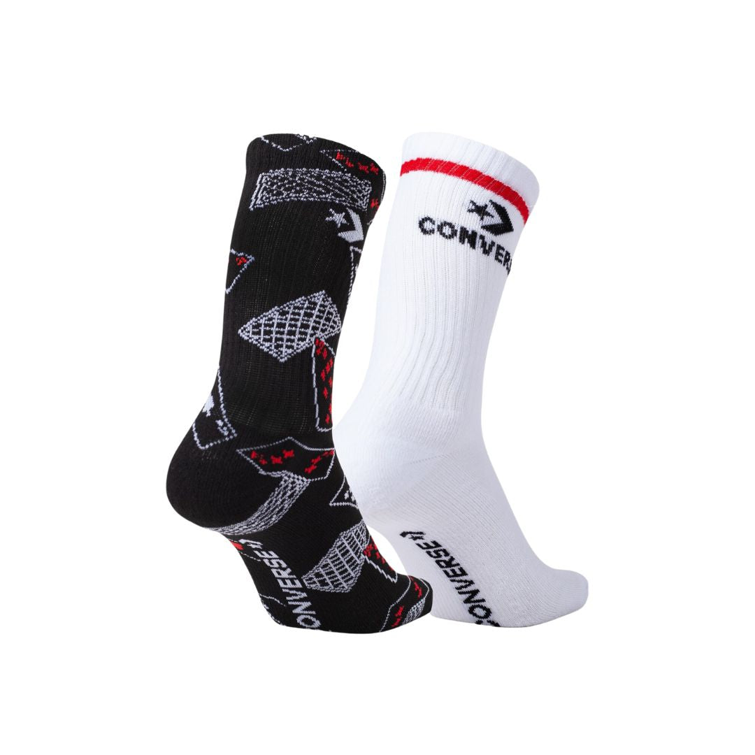 2 Pack Converse Cards Half Cush Socks