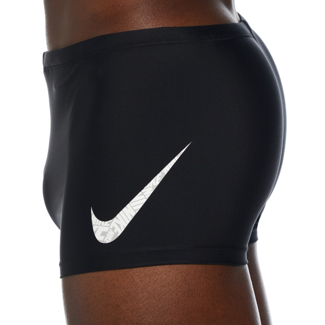 Tossed Swoosh Square Leg Swim Boxers