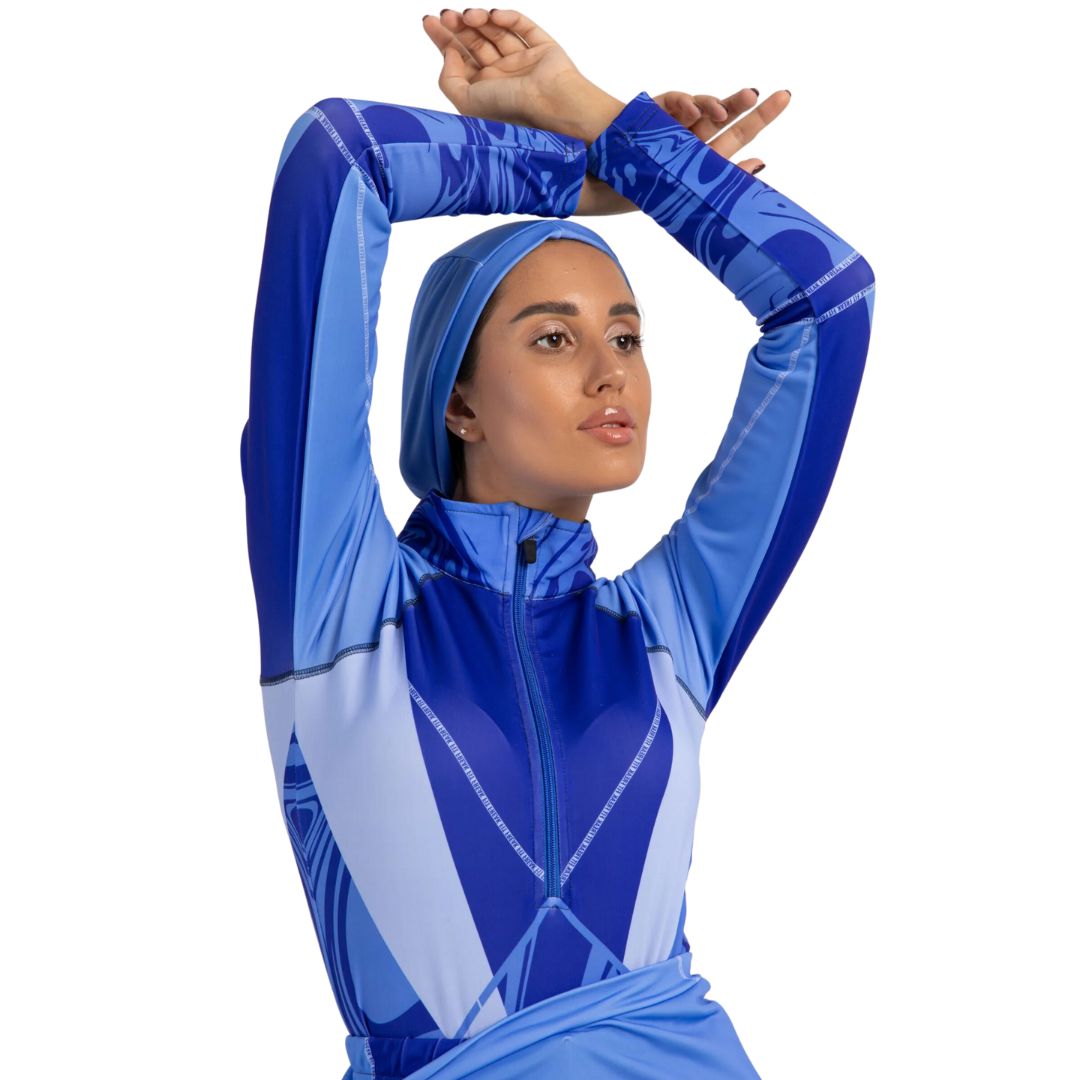 Indigo Marble Waves Burkini