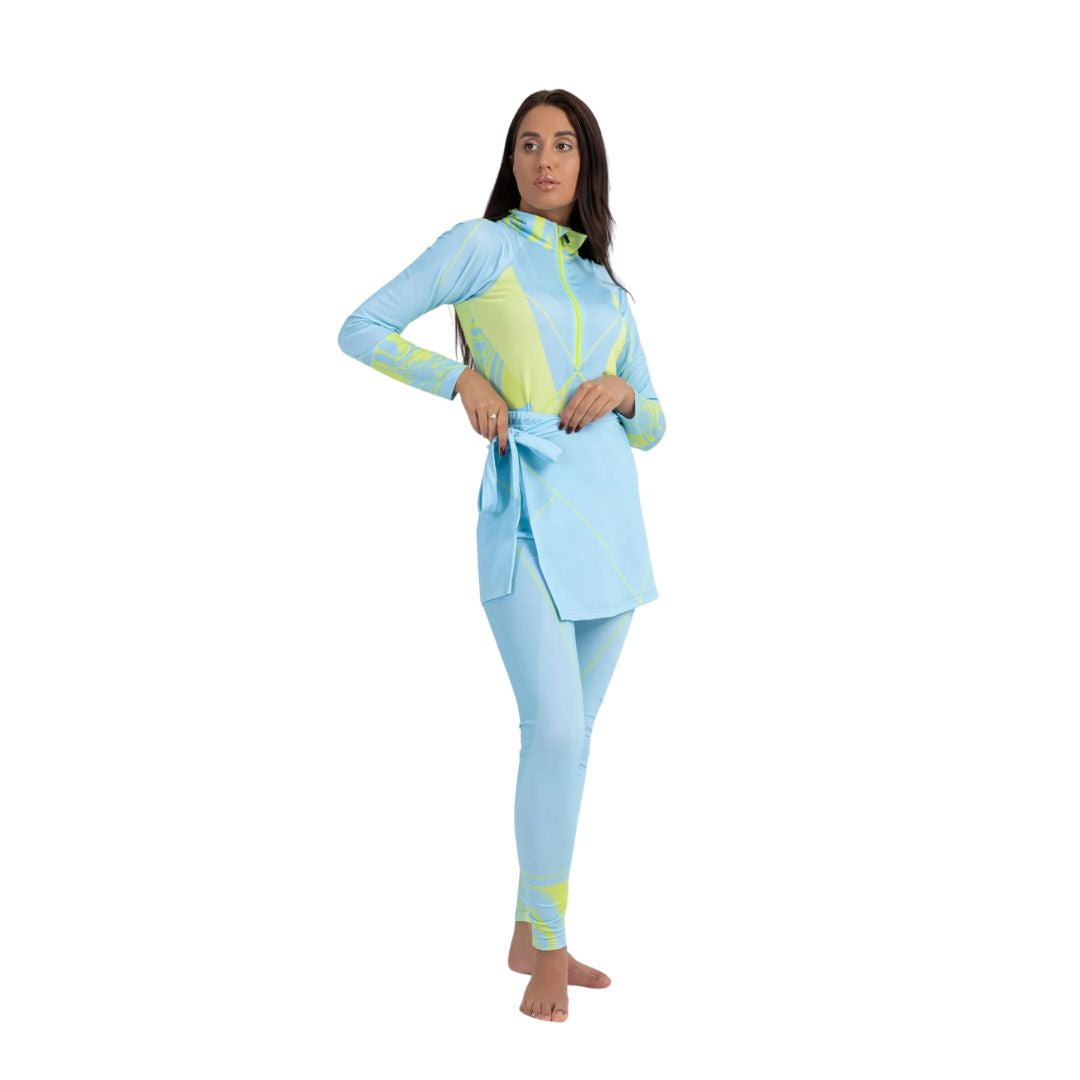 Cyan Marble Waves Burkini