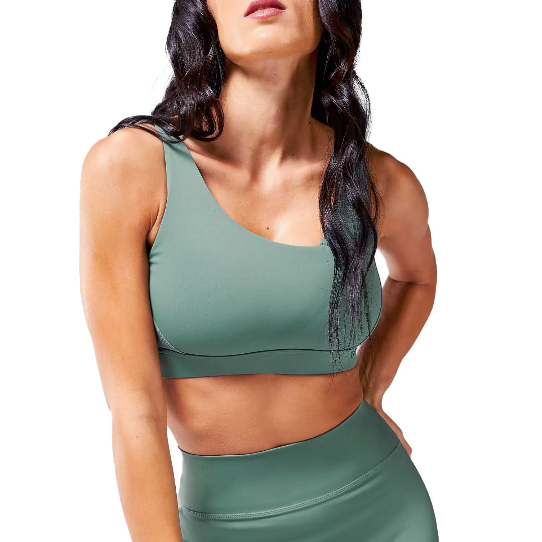 Code Ribbed Asymmetric Sports Bra
